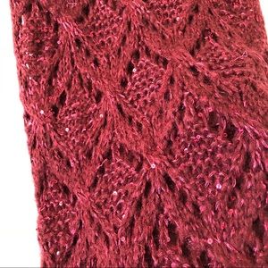 Burgundy Knitted Infinity Scarf